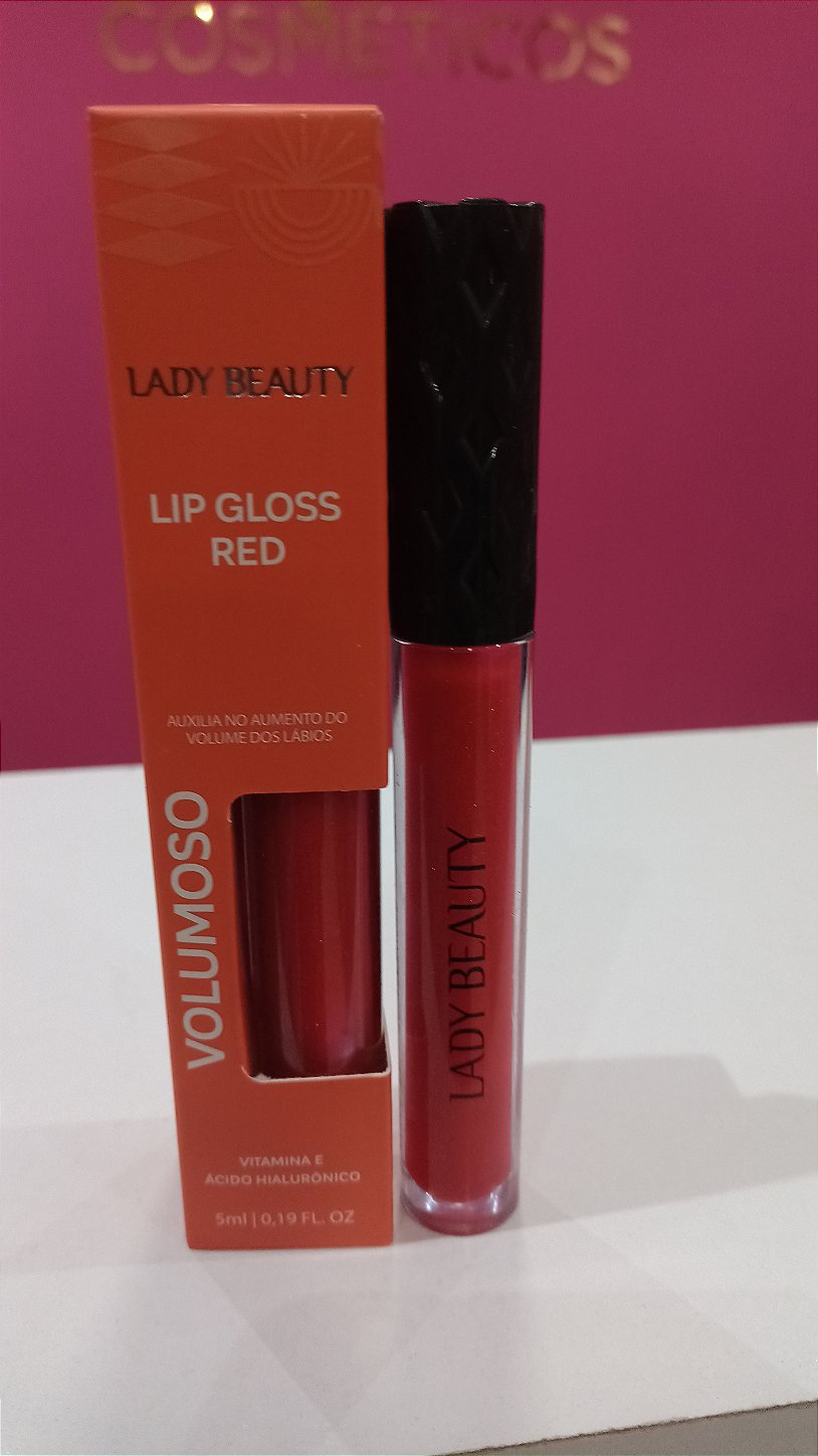 Lip Gloss Volumoso Lady Beauty Red