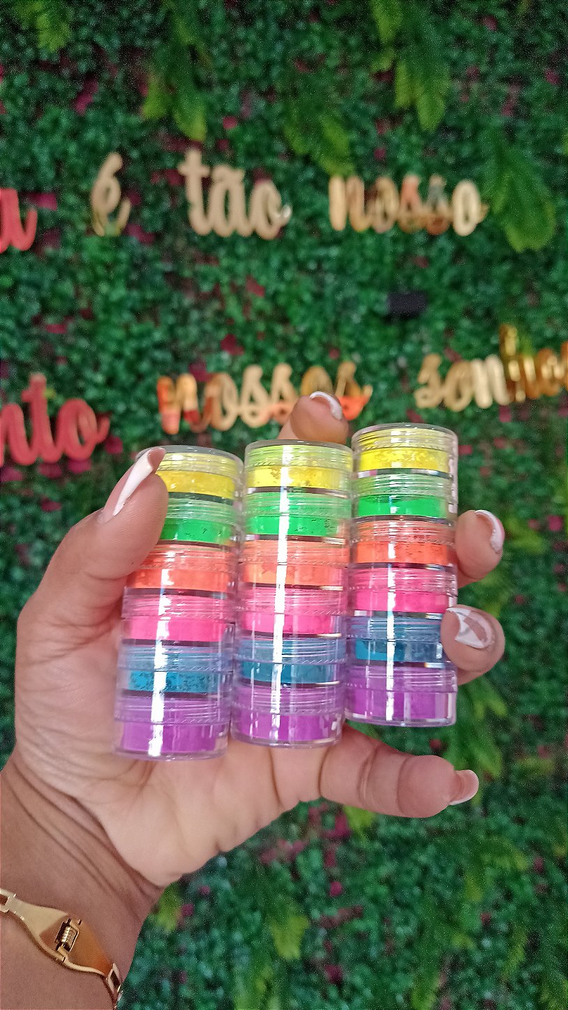 Sombra em Pó Cores Neon Vibrantes