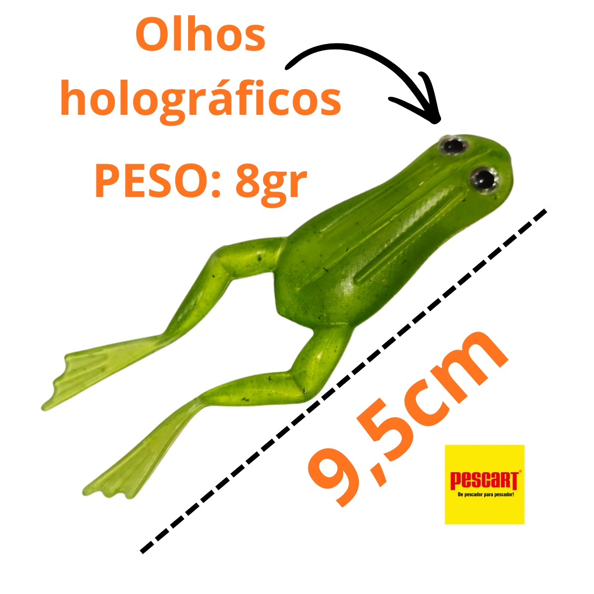 Kit 2 Sapinhos silicone Pescart 9,5cm