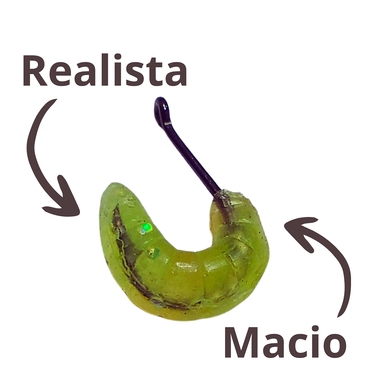Kit Bichinho da Laranja Pescart 10 unidades com Anzol e Aroma em Pó.