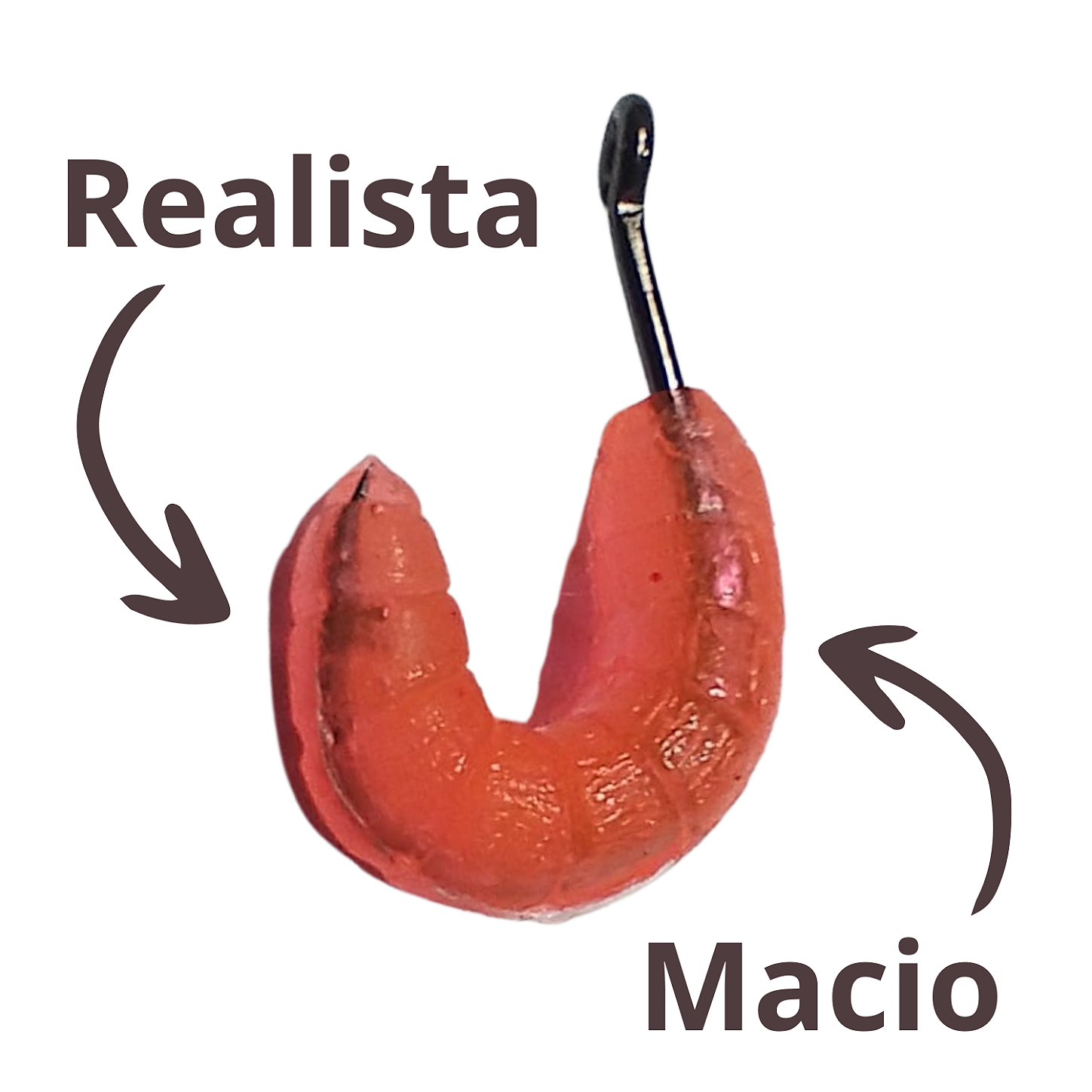 Kit Bichinho da Laranja Pescart 10 unidades com Anzol e Aroma em Pó.