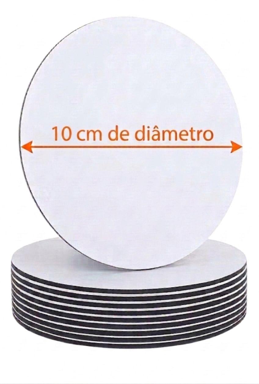 KIT 10 CAKE BOARD 10CM/ PRATO/ TÁBUA/ BOLO/ MDF 3MM BRANCO