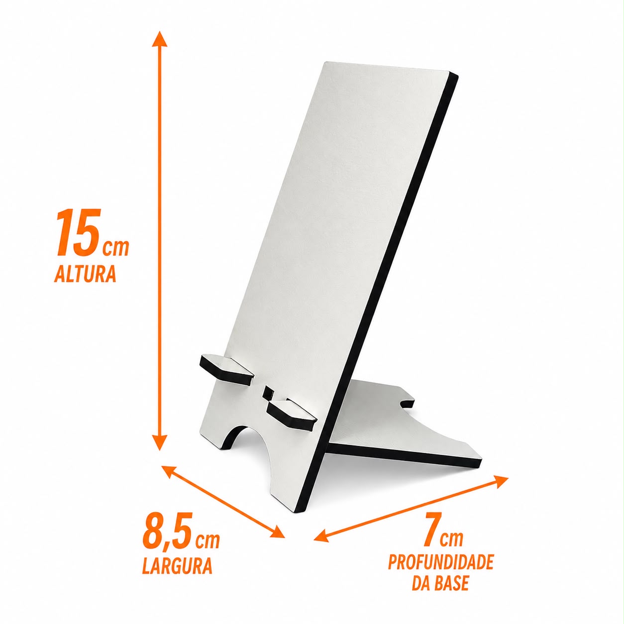 Kit Porta Celular para mesa MDF Branco 3mm - 10 Unidades