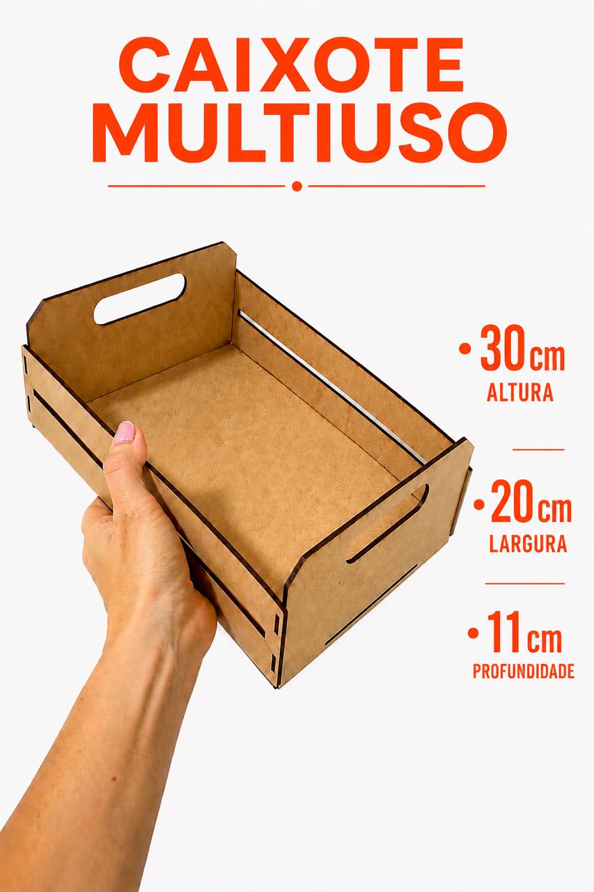 Kit Caixote MDF Cru 30X20X11CM Presentes/Cestas 5 Unidades