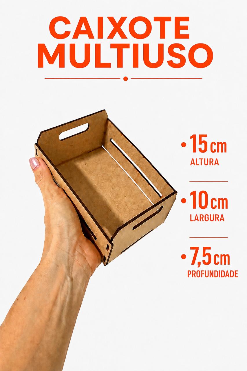 Kit Caixote MDF Cru 10X15X7,5CM Presentes/Cestas 5 Unidades