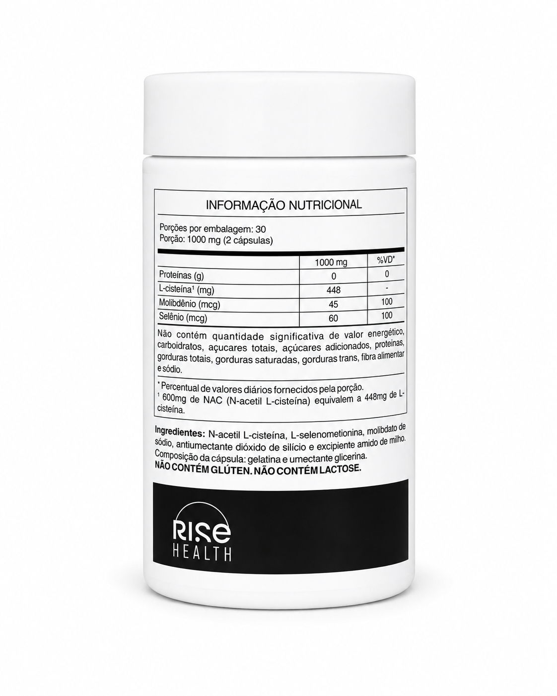 NAC N-Acetil L-Cisteína + Selênio + Molibdênio - Suplemento Alimentar - 60 Cápsulas