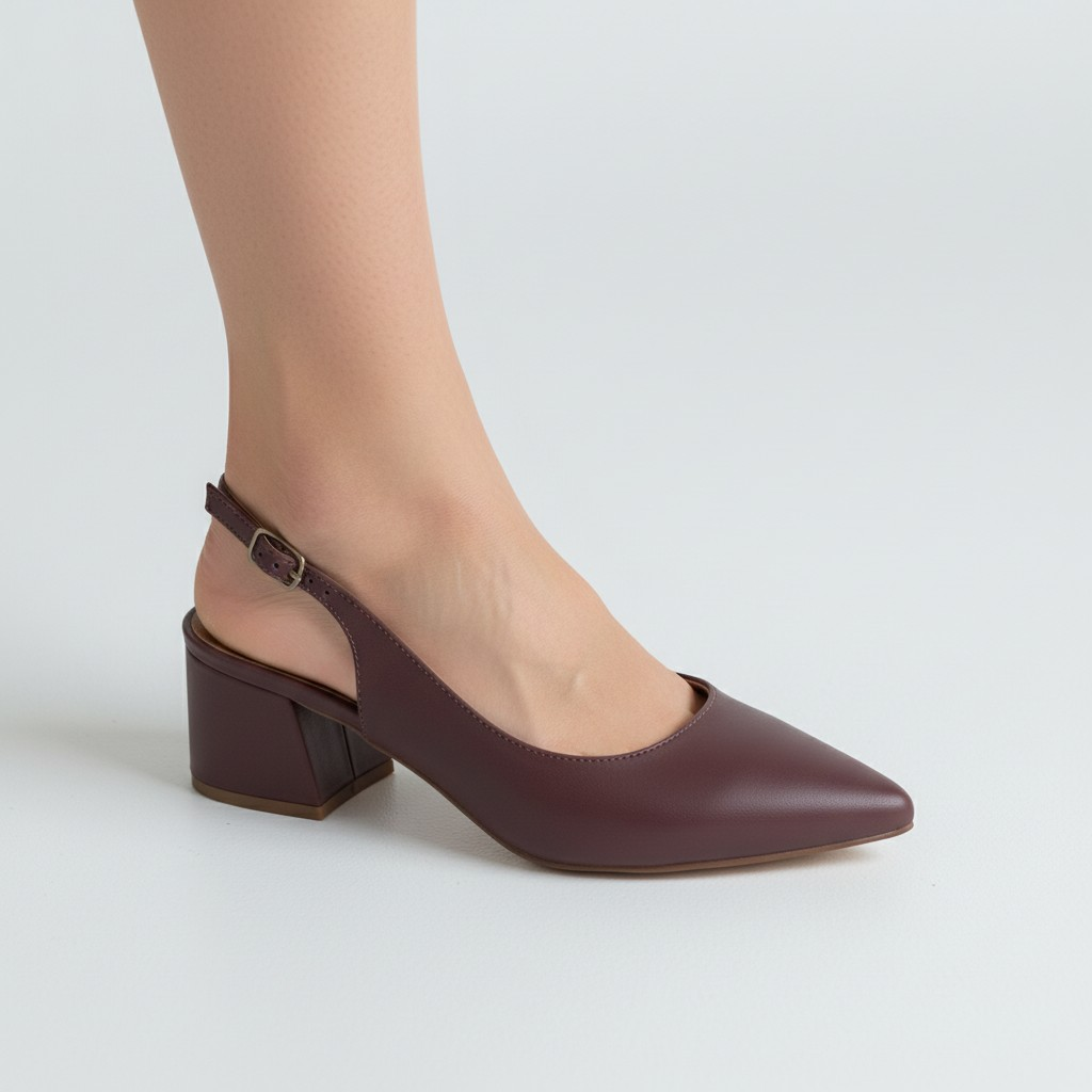 Scarpin Slingback Sapato Feminino Napa Amora Clássico Elegante Salto Médio Confortável Sola em Pig Gel Premium Luxo