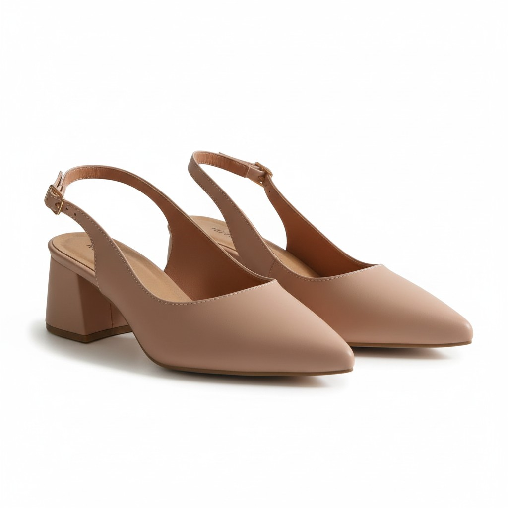Scarpin Slingback Sapato Feminino Napa Antique Clássico Elegante Salto Médio Confortável Sola em Pig Gel Premium Luxo