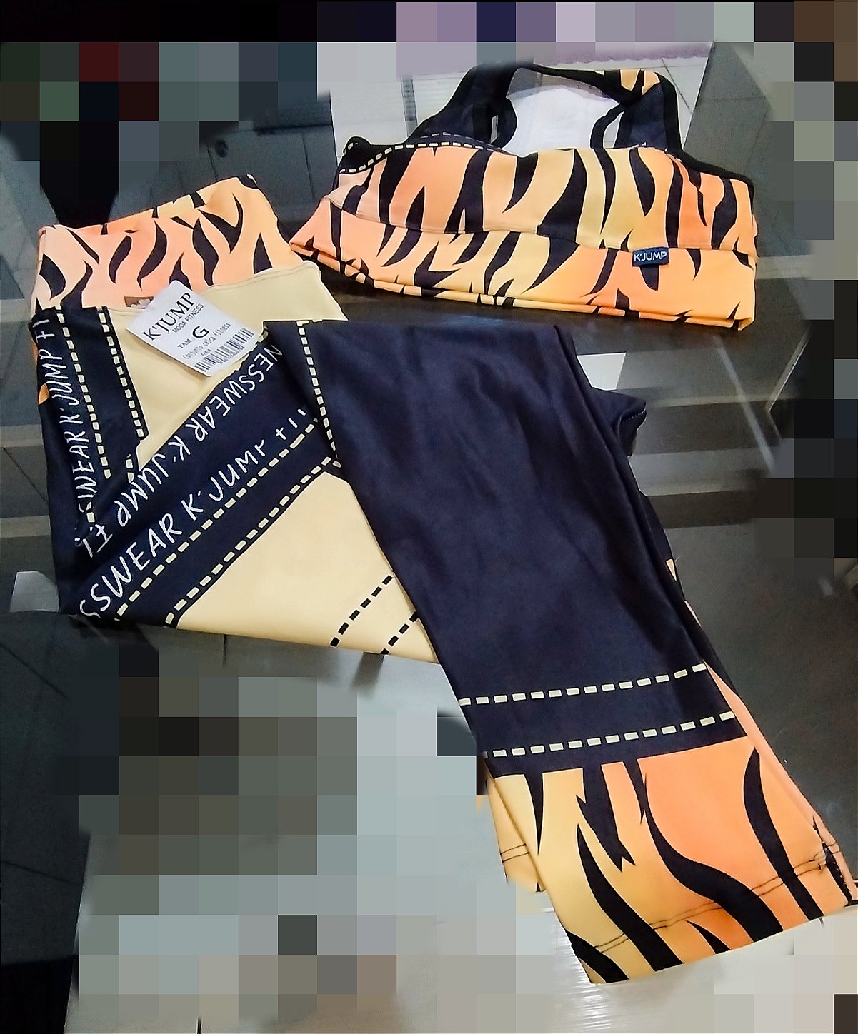 Conjunto Feminino Fitness Estampa Onça