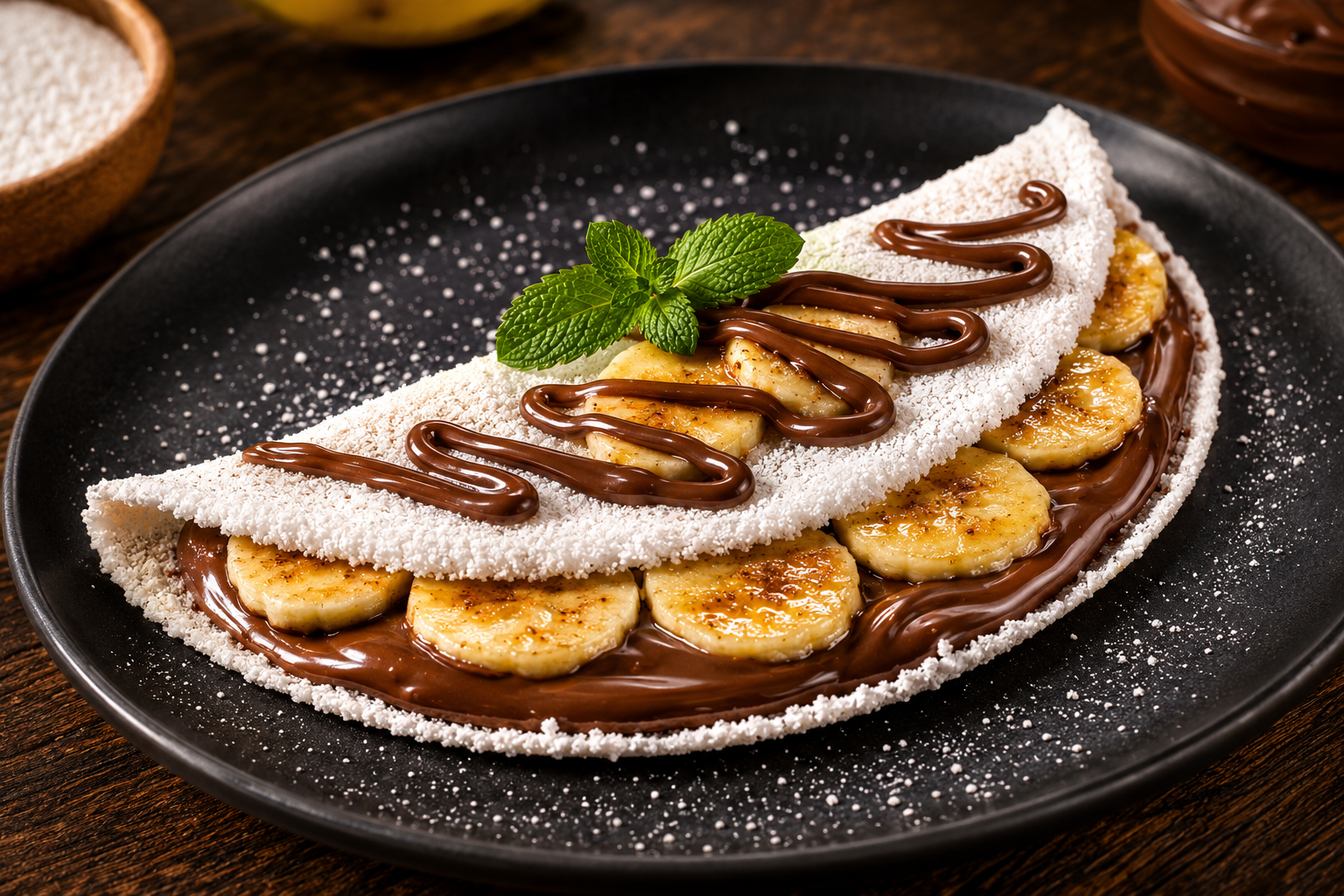 Tapioca doce Pecado (Nutella + Banana)
