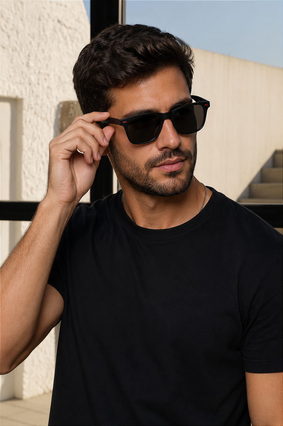 Óculos de sol Agent preto com verde - unissex