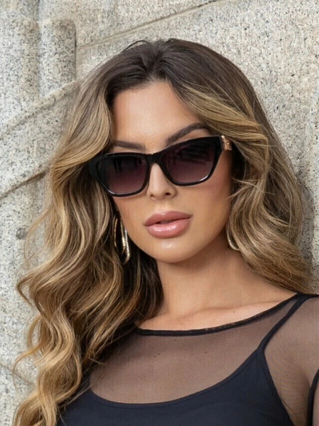 Óculos de sol Milena preto degradê - acetato