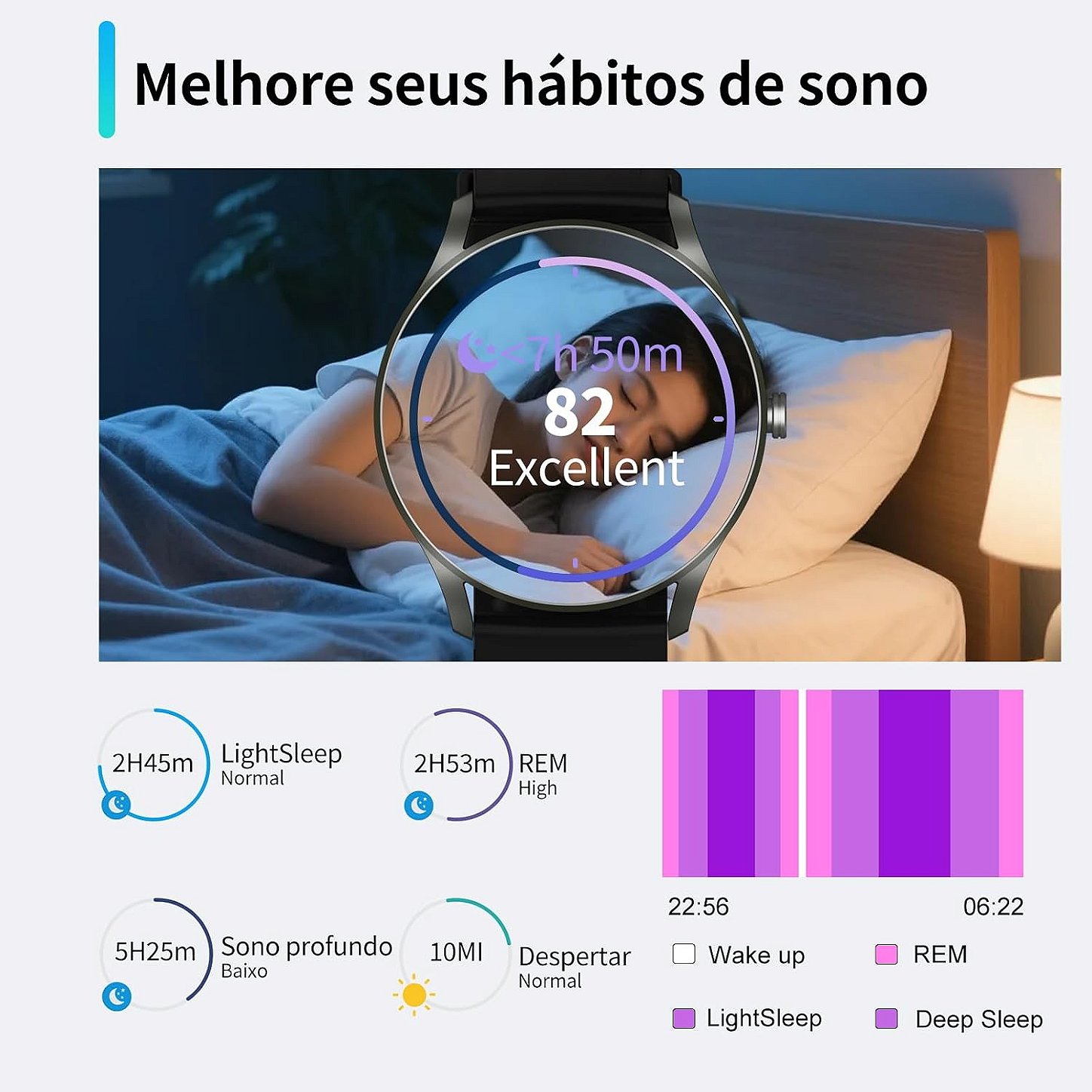 Smartwatch PEJE com Pulseira Extra – Tela Touch HD 1.28”