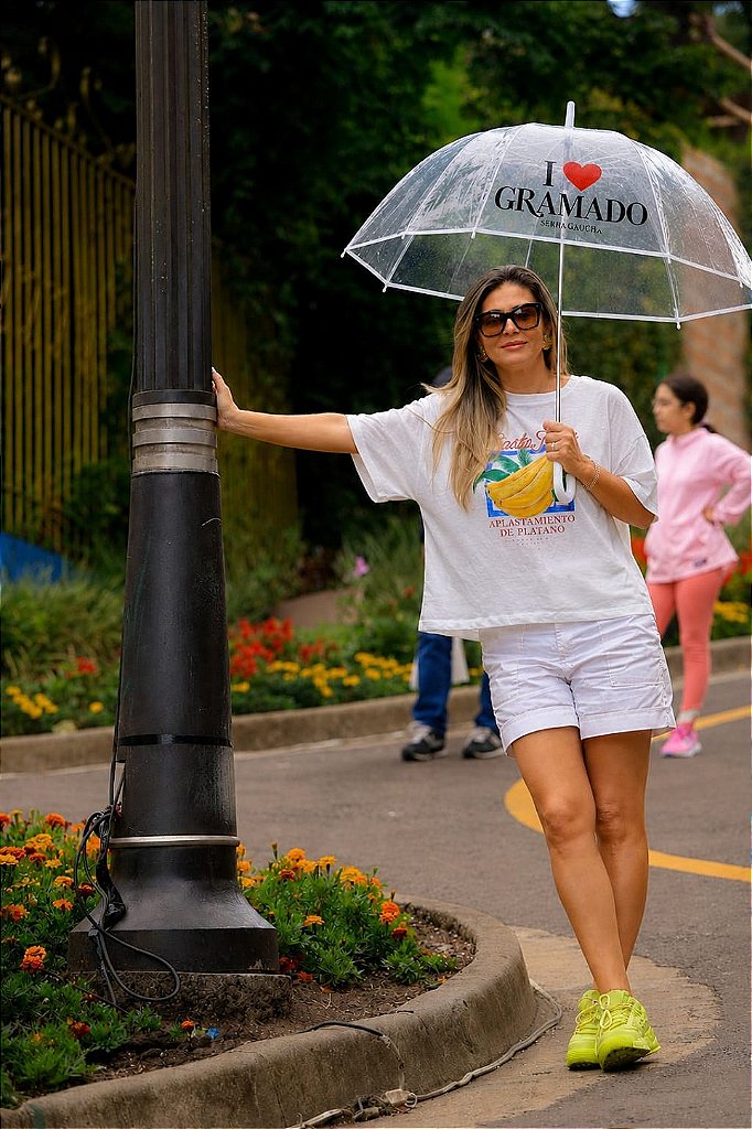 Guarda-chuva transparente I ❤️ Gramado