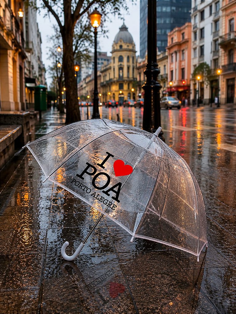 Guarda-Chuva Transparente I ❤️ POA