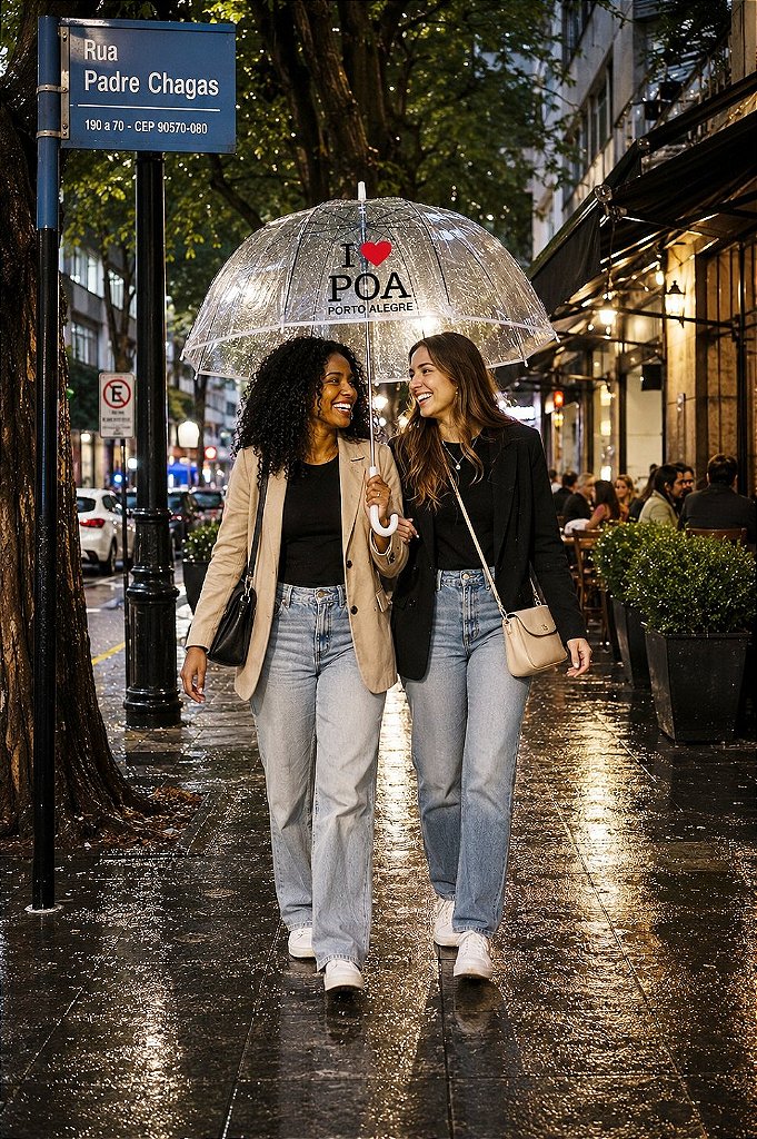 Guarda-Chuva Transparente I ❤️ POA