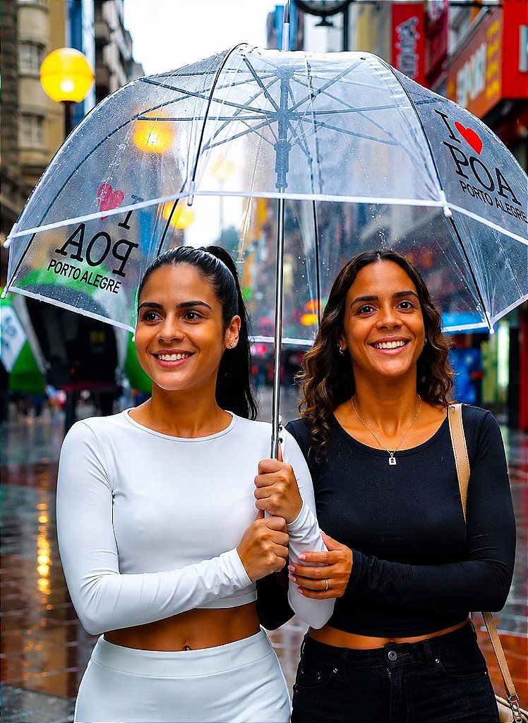 Guarda-Chuva Transparente I ❤️ POA