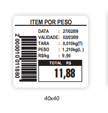 Caixa de Etiqueta Térmica Adesiva 40x40 - 30 metros cada rolo