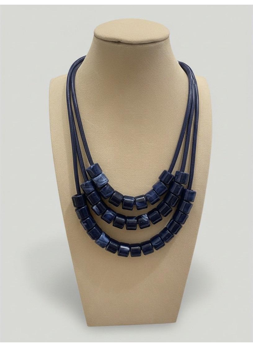Colar de Resina Azul Escuro