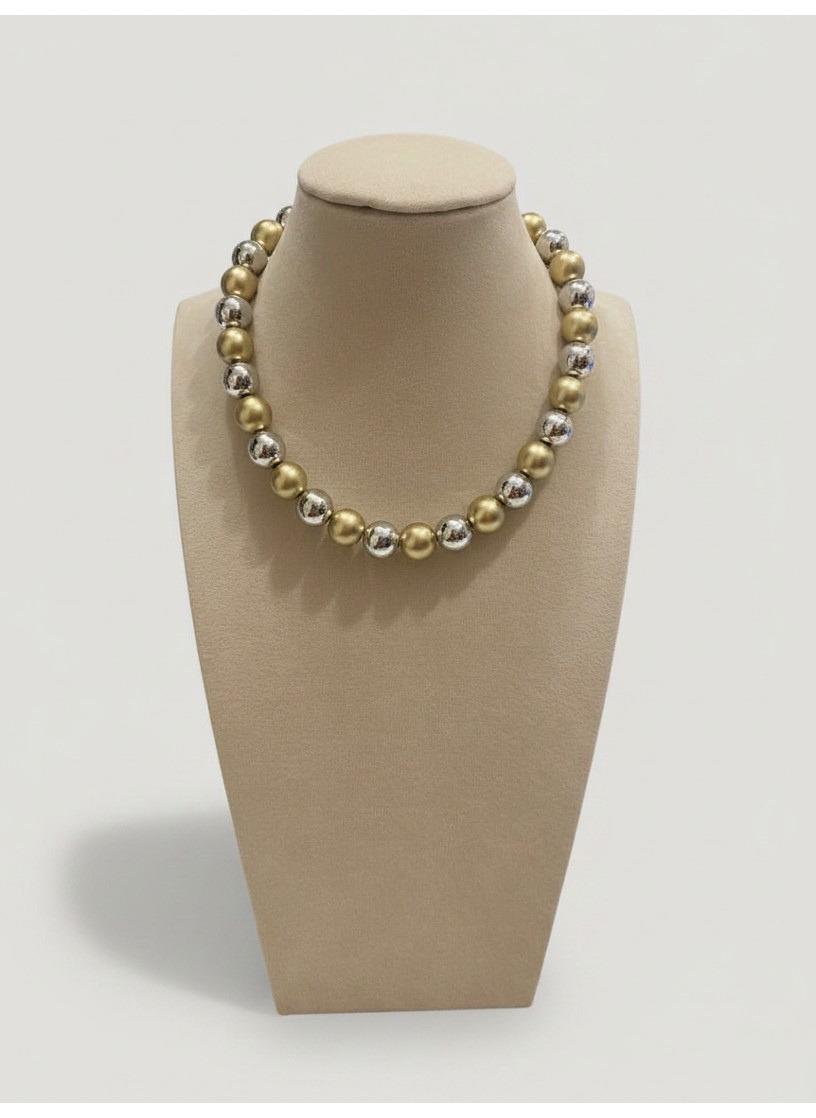 Colar de Resina Dourado e Prateado