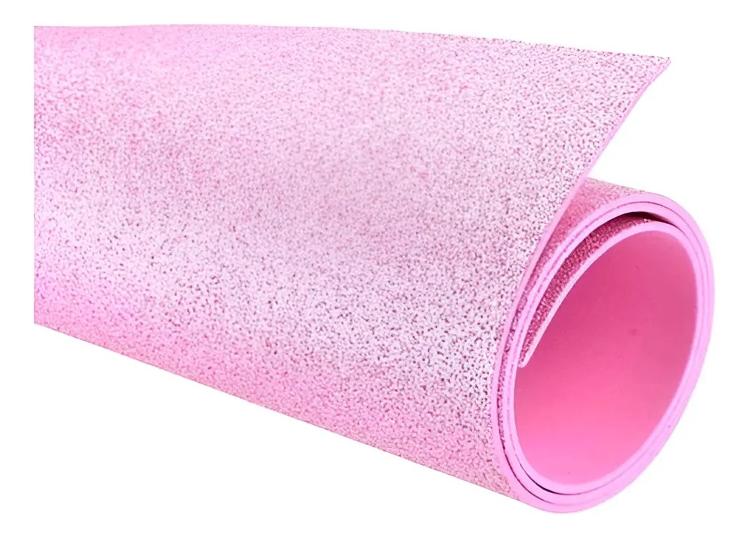 Placa E.V.A Glitter Rosa Claro 60x40