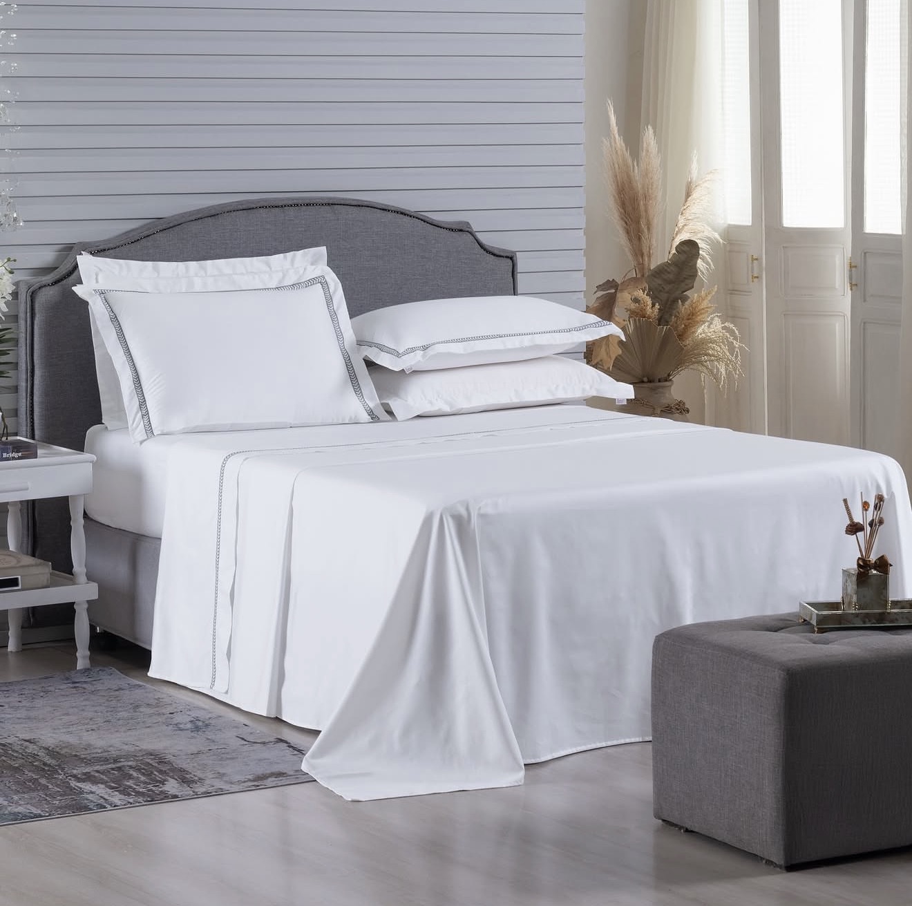 Jogo de Cama Cordelli King 4 Peças – Percal 400 Fios Acetinado 100% Algodão