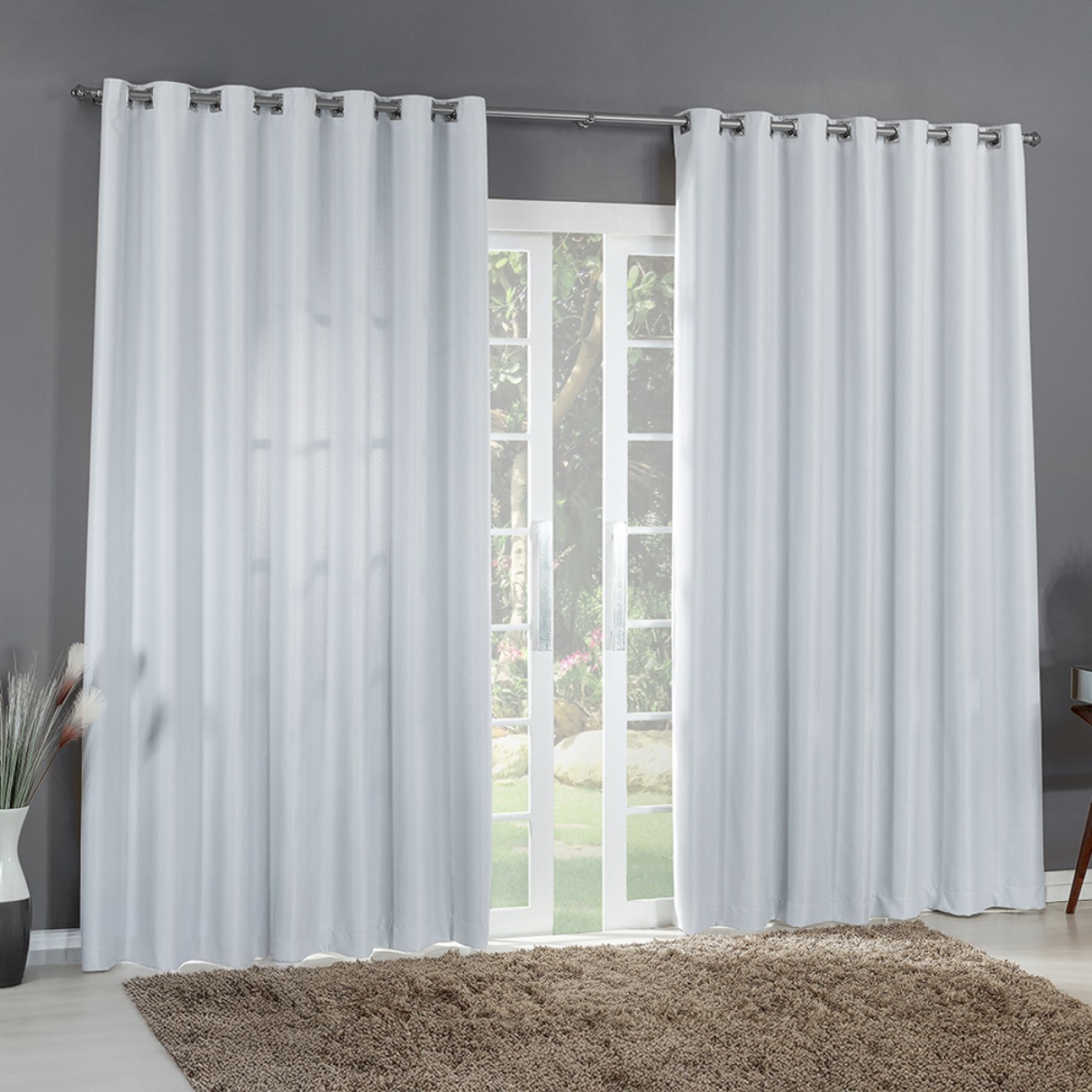 Cortina Arles Blackout 3,00m x 2,50m – Gelo | Elegância, Privacidade e Conforto para o Seu Ambiente