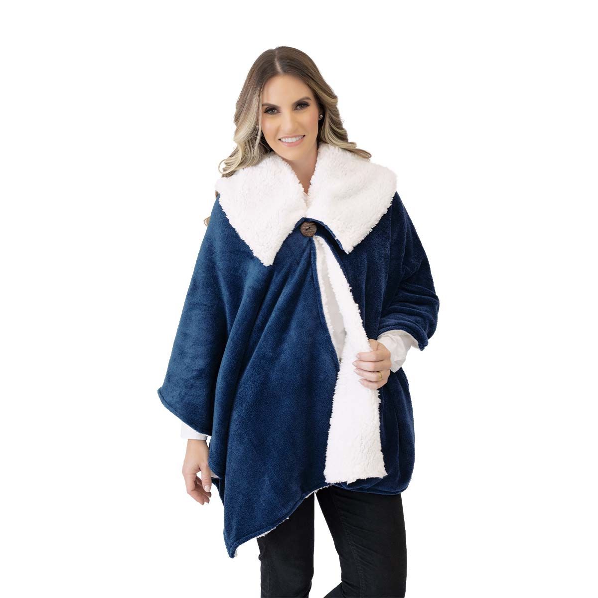 Pelerine Nevada Juma Enxovais – Coral Fleece Sherpa 180g | Maciez e Conforto para os Dias Frios