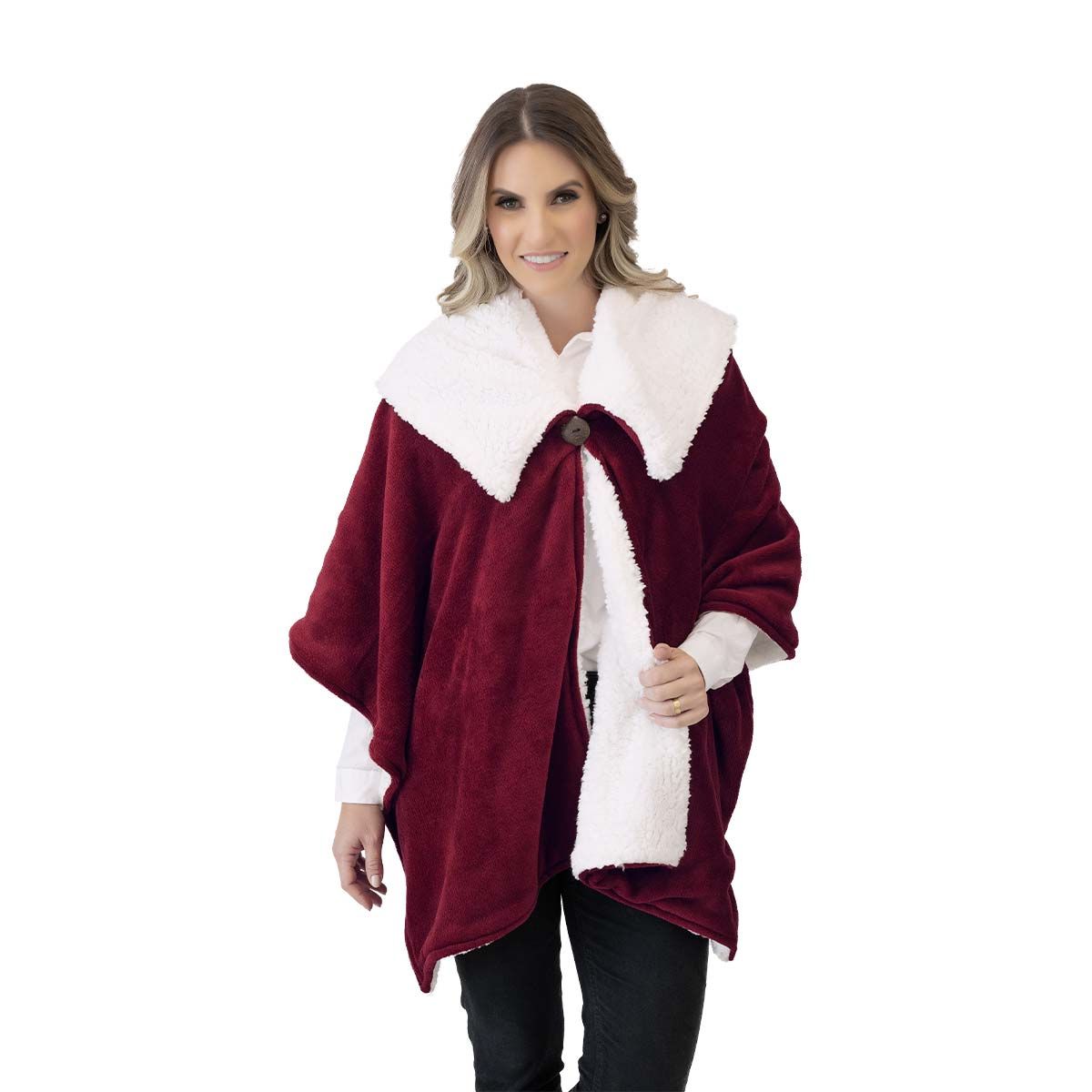 Pelerine Nevada Juma Enxovais – Coral Fleece Sherpa 180g | Maciez e Conforto para os Dias Frios