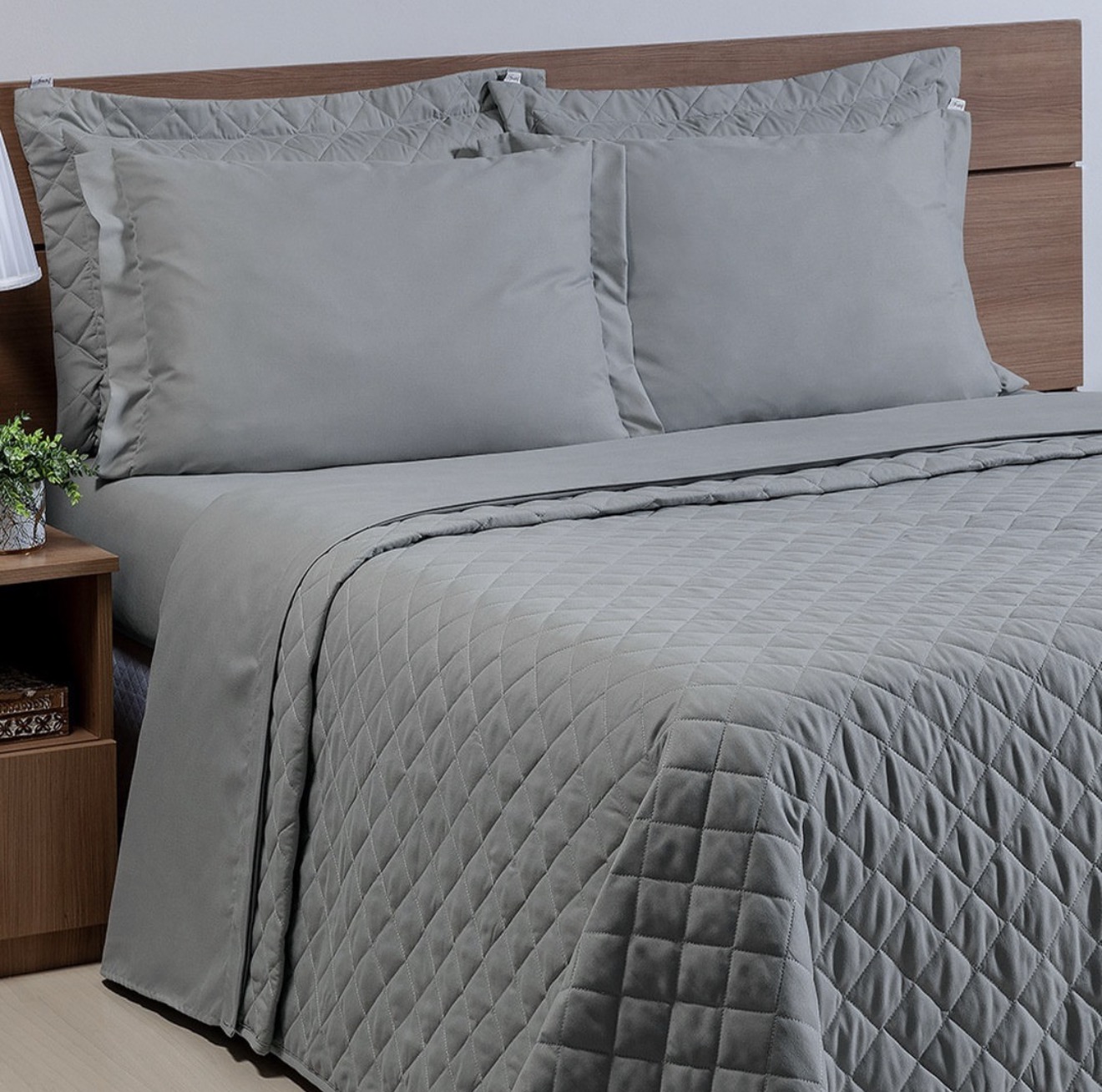 Cobre Leito Platino Queen – Percal 400 Fios | Dupla Face, Sofisticação e Conforto
