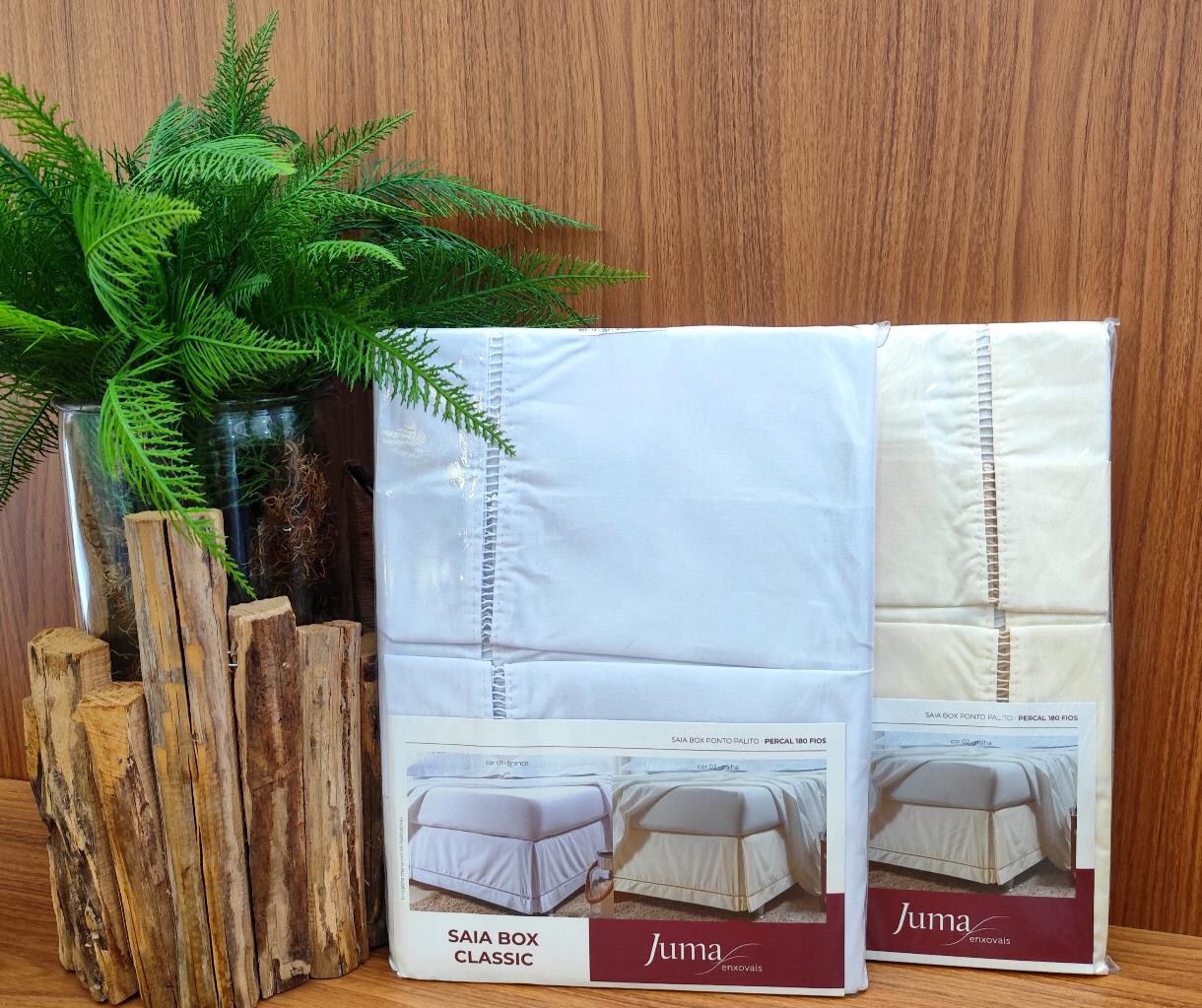 Saia para Cama Box Casal Juma Classic Ponto Palito Percal 180 Fios