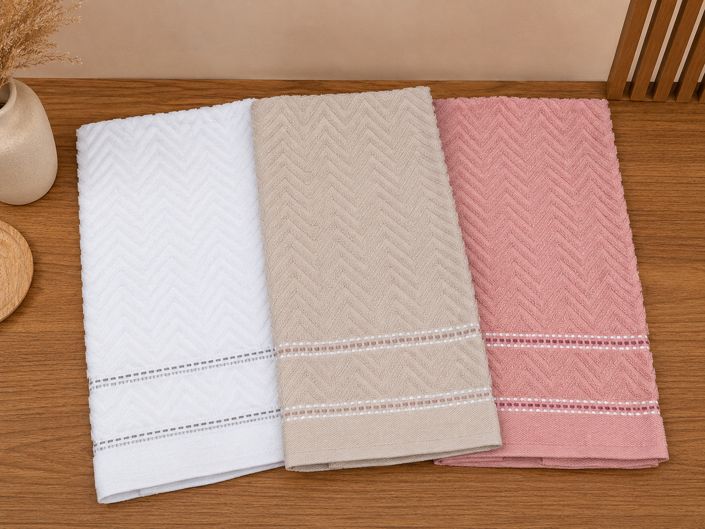 Toalha de Banho Jacquard Chevron Corttex 99 % algodão