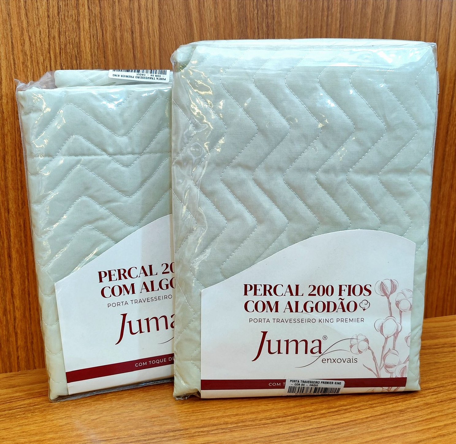 Porta Travesseiro King Premier Juma Enxovais Percal 200 Fios Matelassado Caqui