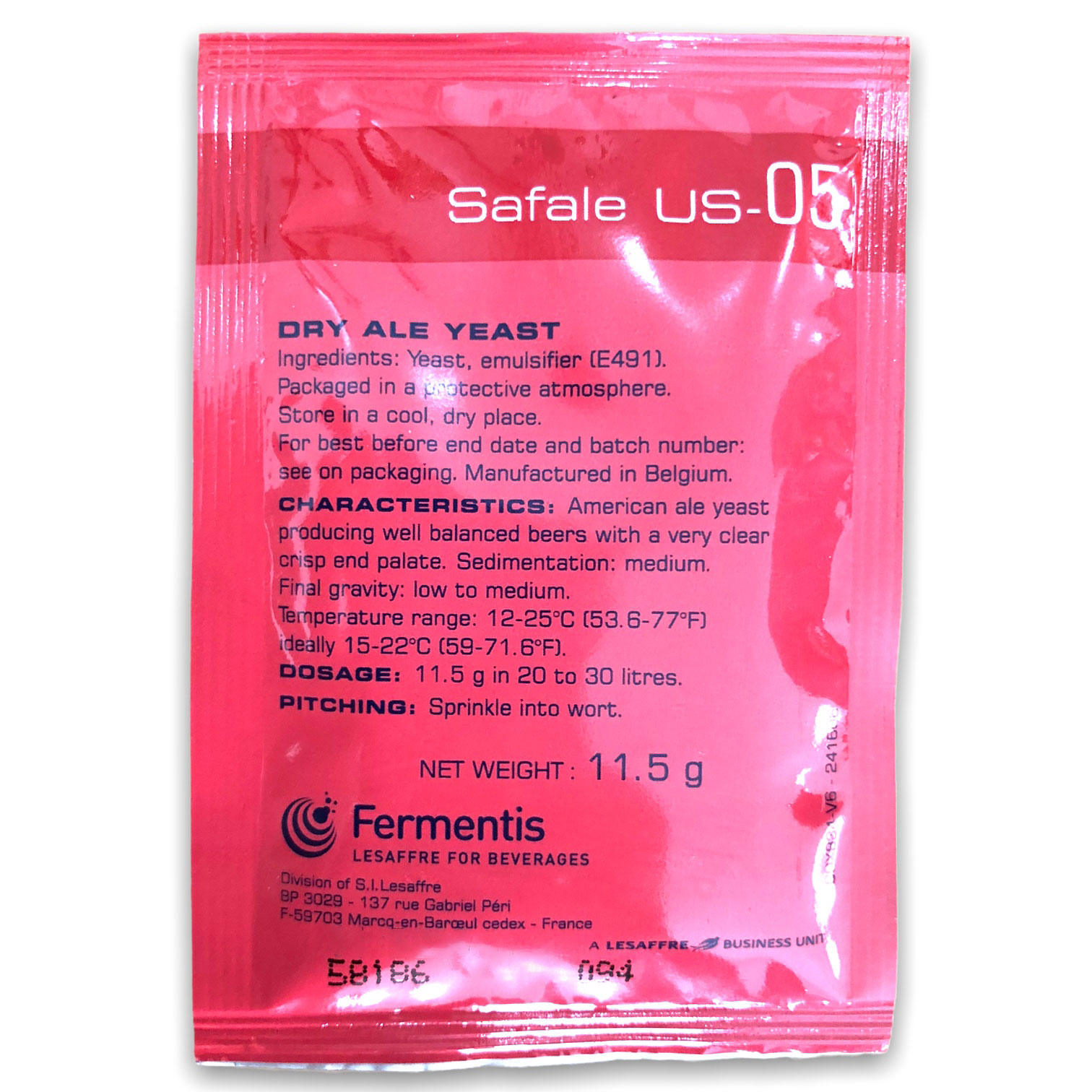 Levedura Fermento Fermentis Us-05 11g