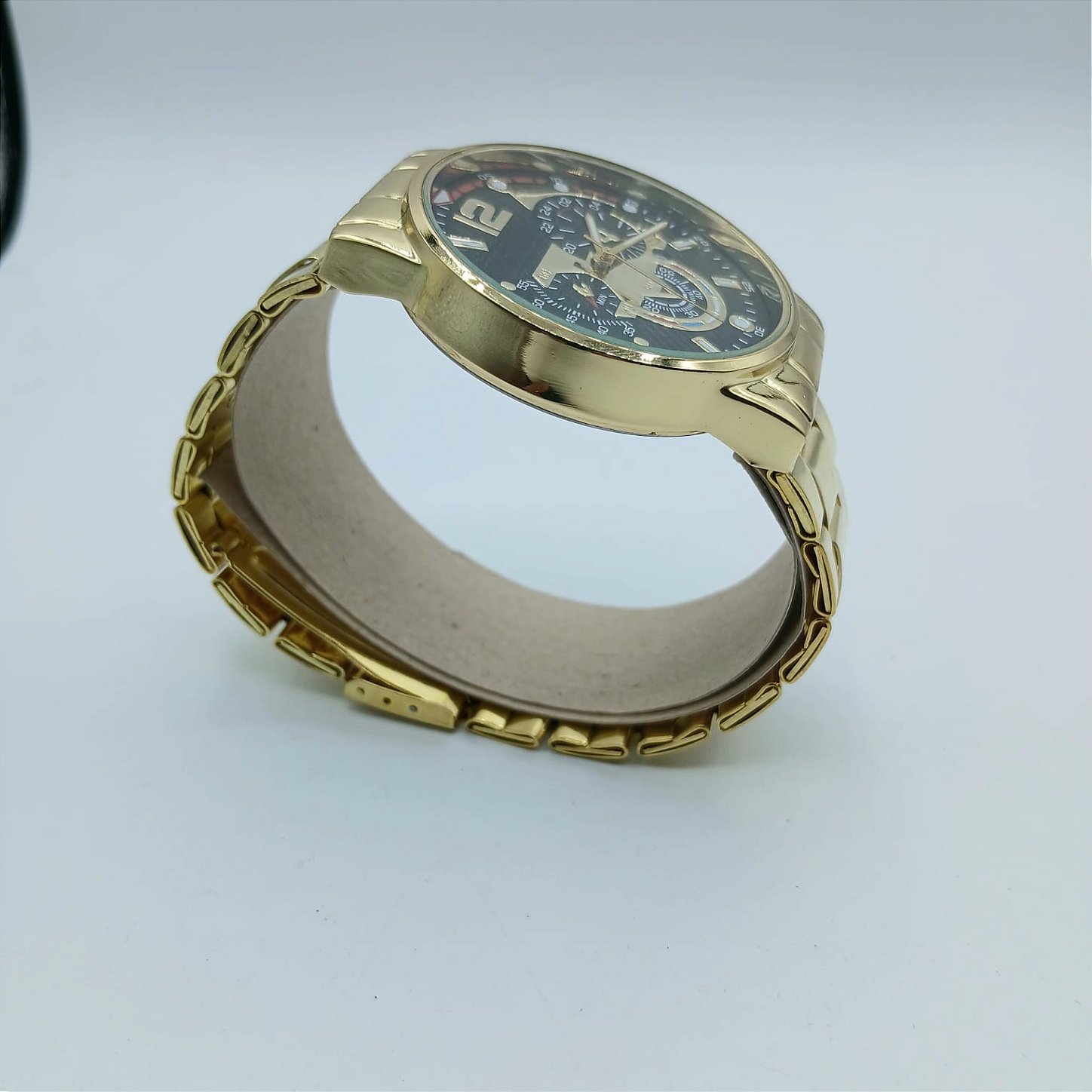 Relógio de Pulso Masculino Dourado Elegante