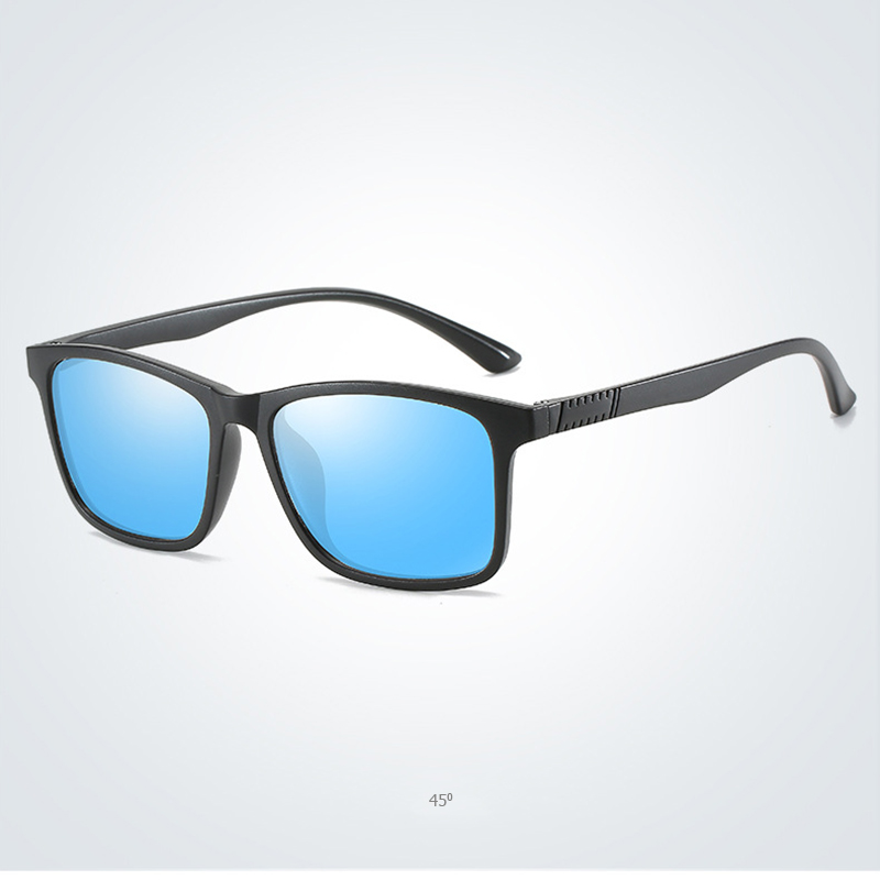 Leve tr90 óculos de sol masculino clássico quadrado polarizado óculos de sol par