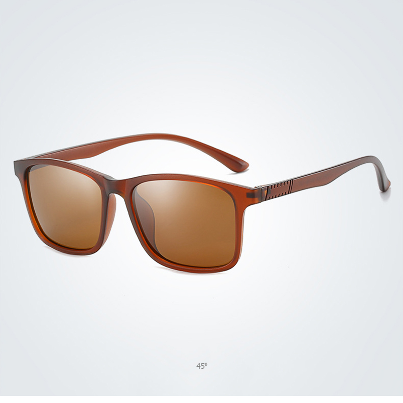 Leve tr90 óculos de sol masculino clássico quadrado polarizado óculos de sol par