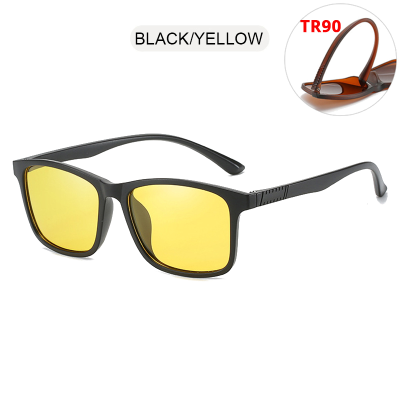 Leve tr90 óculos de sol masculino clássico quadrado polarizado óculos de sol par