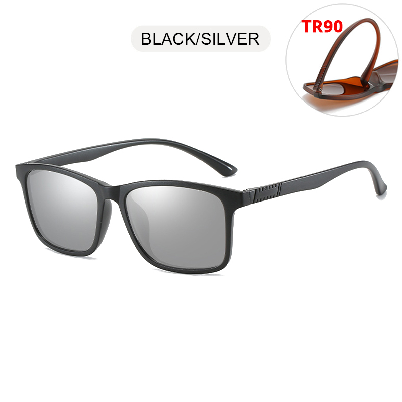 Leve tr90 óculos de sol masculino clássico quadrado polarizado óculos de sol par