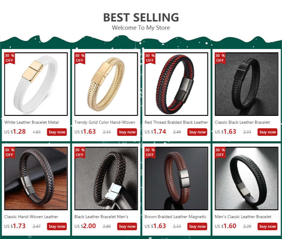 Pulseira clássica de couro preto para homens, joia de mão, presente, pulseira de