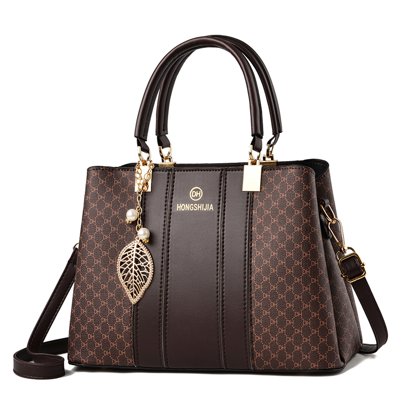 Bolsa feminina elegante de couro de alta qualidade, bolsa tote feminina com alça