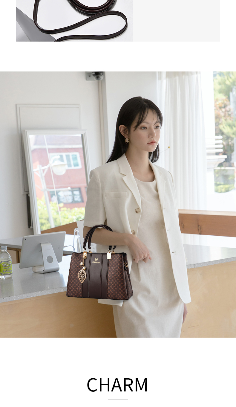Bolsa feminina elegante de couro de alta qualidade, bolsa tote feminina com alça