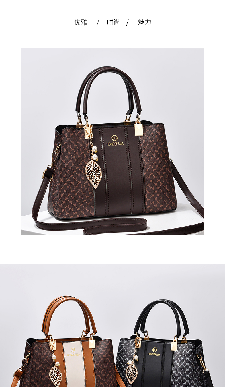 Bolsa feminina elegante de couro de alta qualidade, bolsa tote feminina com alça