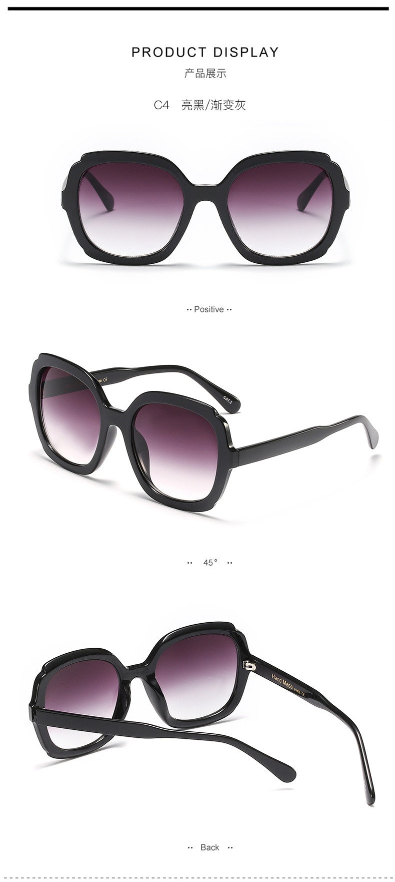 Óculos de leitura quadrados grandes cinza, lentes cinza, para presbiopia, para h