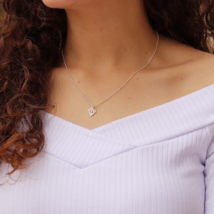 Conjunto Colar Pingente Par Brinco Feminino Prata Legitima