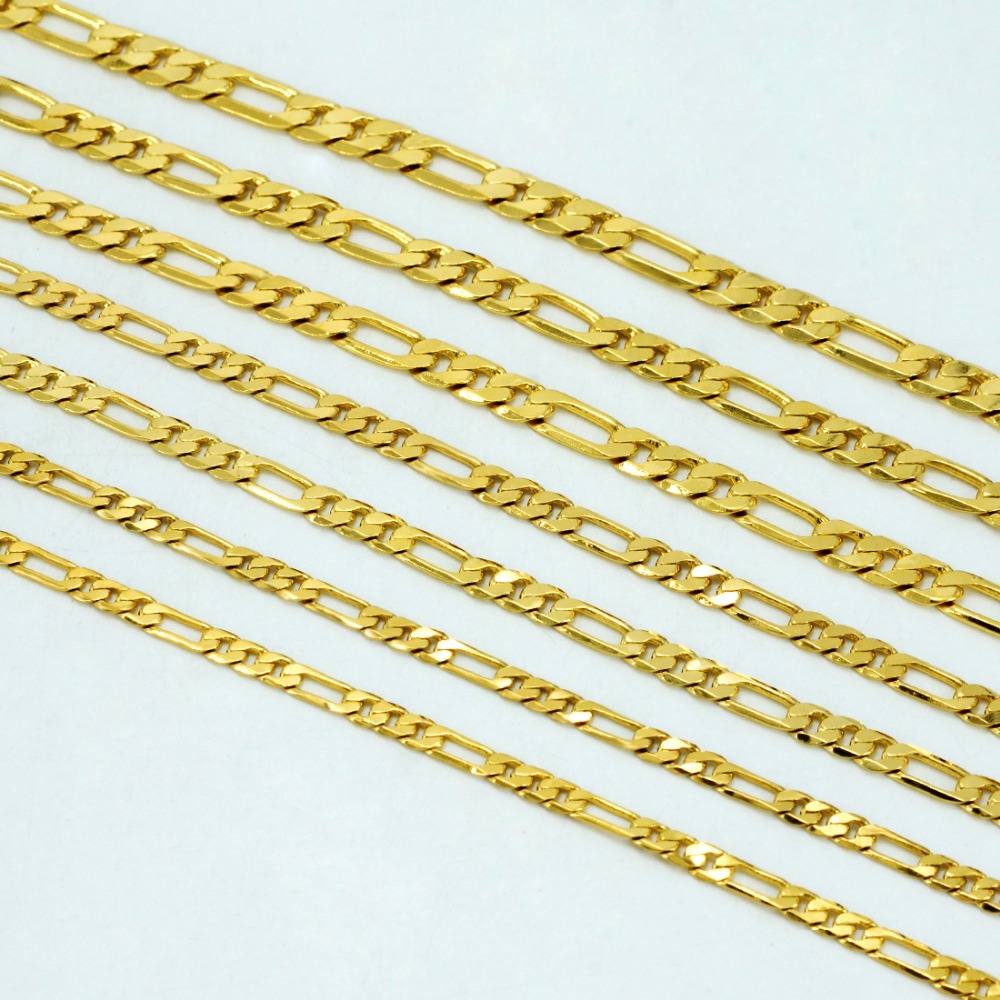 Colares de Corrente Banhados a Ouro Anniyo (1 Peça) para Mulheres e Homens, Joia