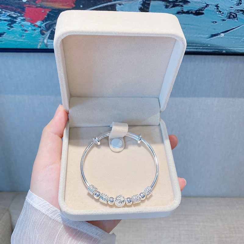 Nova moda coreana 925 prata esterlina contas da sorte pulseiras para mulheres pu