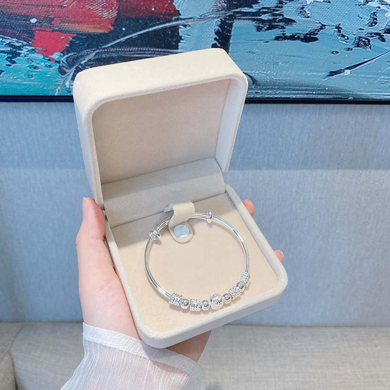Nova moda coreana 925 prata esterlina contas da sorte pulseiras para mulheres pu