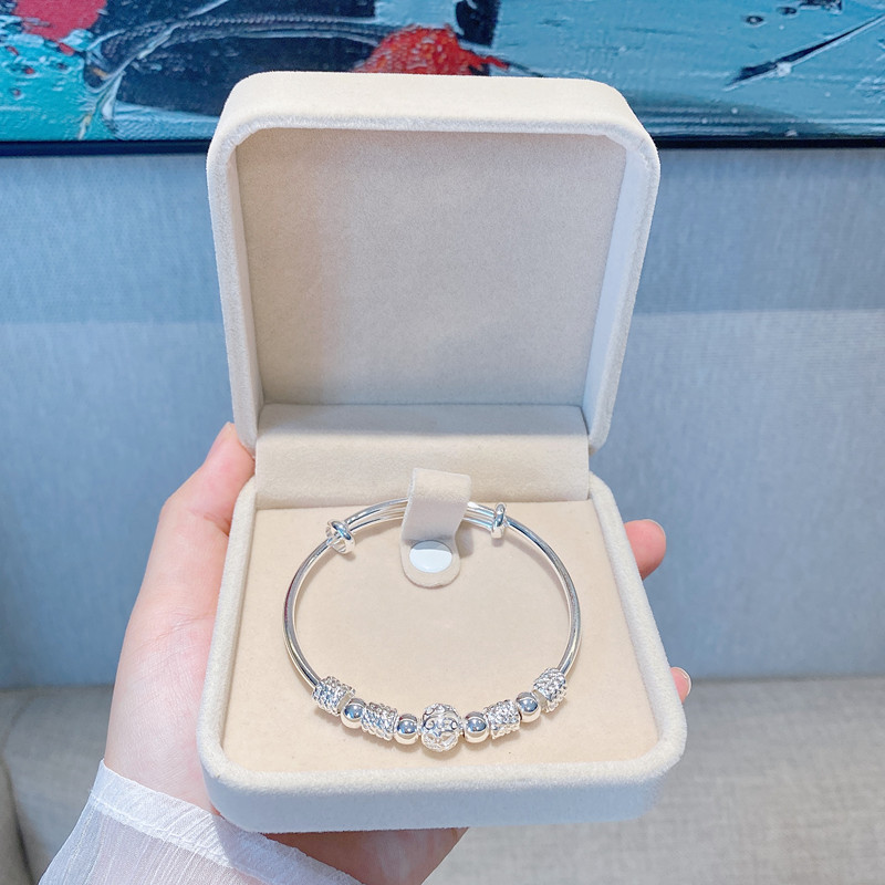 Nova moda coreana 925 prata esterlina contas da sorte pulseiras para mulheres pu