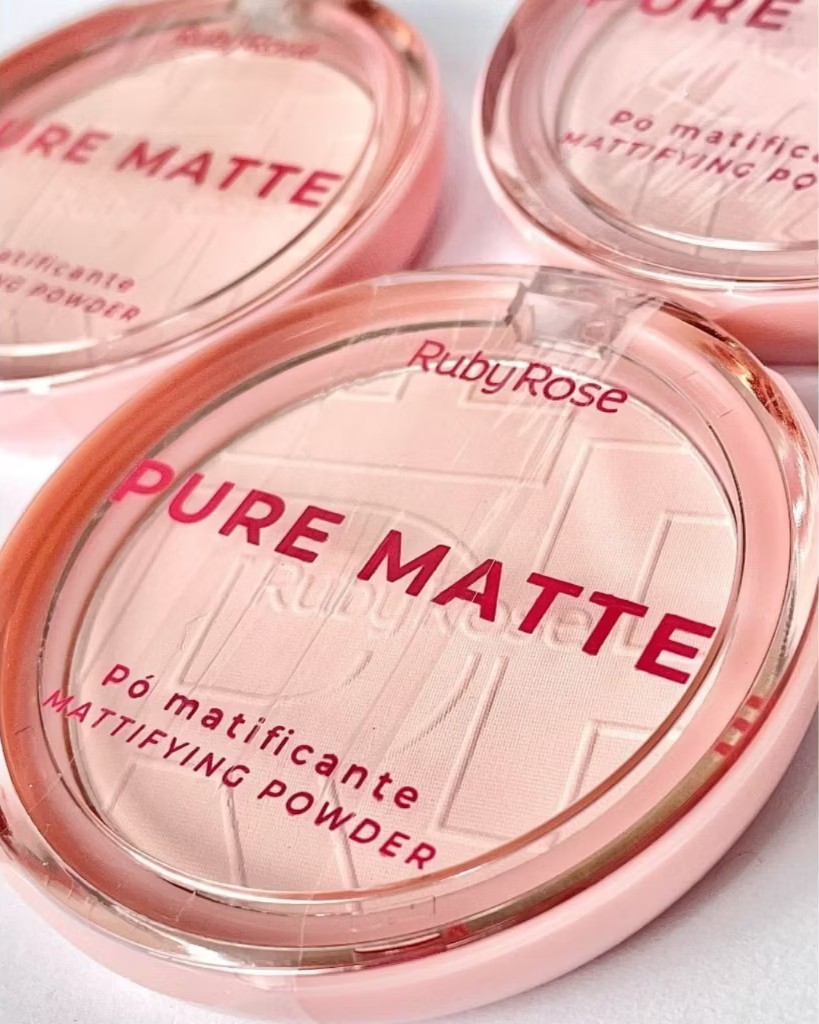 Pó Compacto Matificante Ultrafino Pure Matte Ruby Rose com Esponja Puff